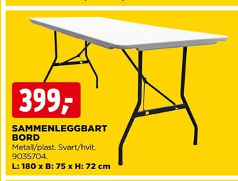 jem & fix Sammenleggbart bord tilbud