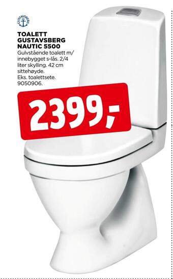 jem & fix Toalett gustavsberg nautic 5500 tilbud