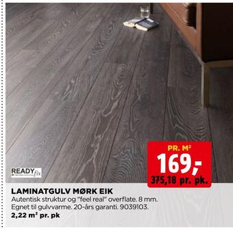 jem & fix Laminatgulv mørk eik tilbud
