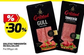 Bunnpris GRILSTAD TRØNDERFÅR OG GULLSALAMI tilbud