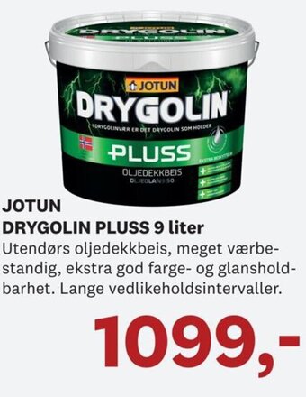 Bygger'n JOTUN DRYGOLIN PLUSS 9 liter tilbud