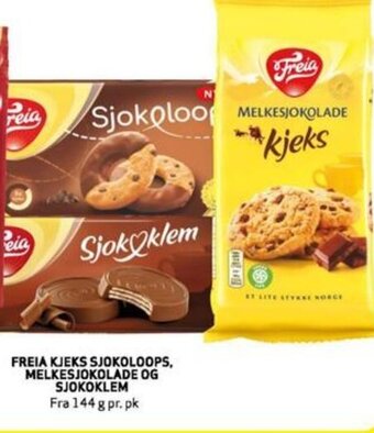 Bunnpris FREIA KJEKS SJOKOLOOPS, MELKESJOKOLADE OG SJOKOKLEM tilbud