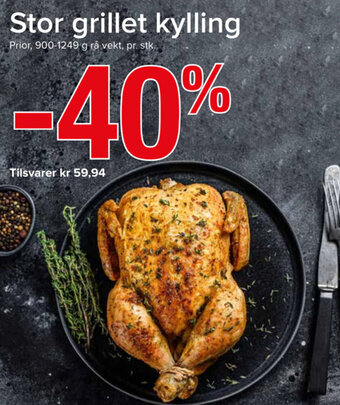 Spar Stor grillet kylling tilbud