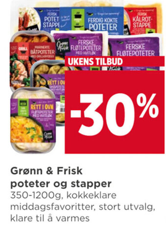 Meny Grønn & Frisk poteter og stapper tilbud