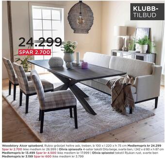 Møbelringen Woodstory alcor spisebord tilbud
