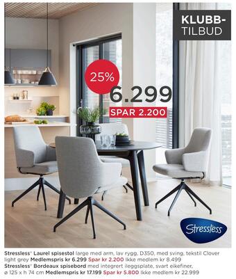 Møbelringen Stressless bordeaux spisebord tilbud