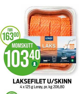 Kiwi Laksefilet u/skinn tilbud