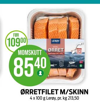 Kiwi Ørretfilet m/skinn tilbud