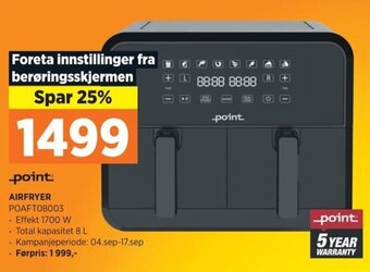 POWER AIRFRYER POAFT08003 tilbud