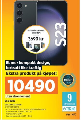 POWER GALAXY S23 128 GB SMS911BZKDEUB tilbud