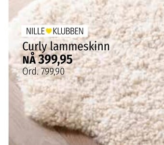 Nille Curly lammeskinn tilbud