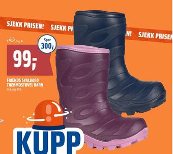 Coop Obs Friends svalbard thermostøvel barn tilbud