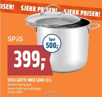 Coop Obs Spiis gryte med lokk 13 l tilbud