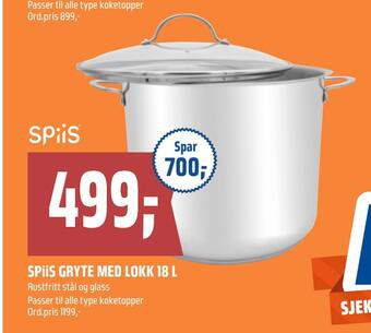 Coop Obs Spiis gryte med lokk 18 l tilbud