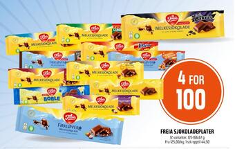 Coop Obs Freia sjokoladeplater tilbud