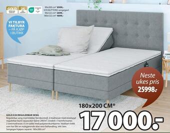 JYSK Gold e35 regulerbar seng tilbud