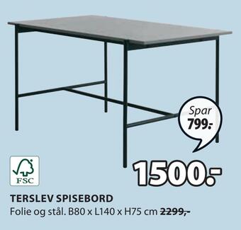 JYSK Terslev spisebord tilbud