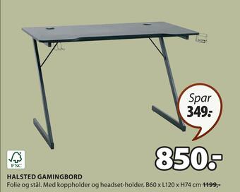 JYSK Halsted gamingbord tilbud