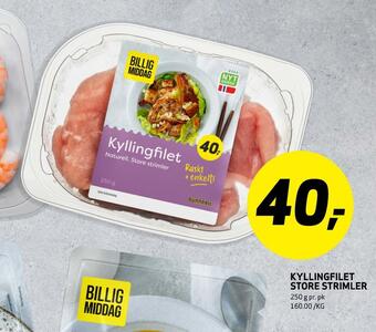 Bunnpris Kyllingfilet store strimler tilbud