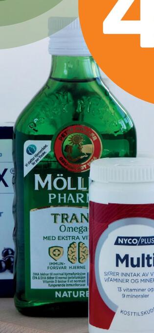 Vitusapotek Möller's pharma tran d+ naturell tilbud