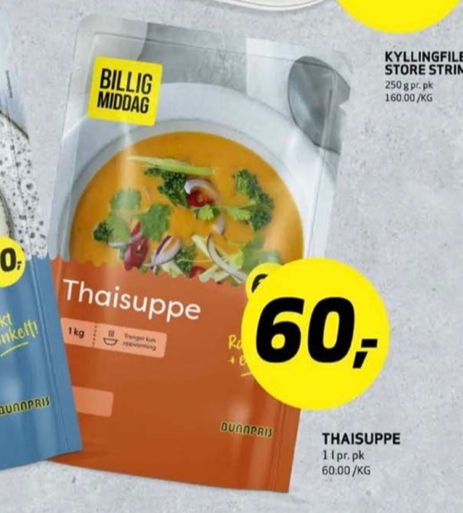 Bunnpris Billig middag suppe tilbud