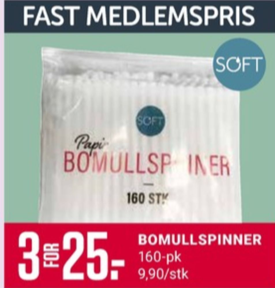 Europris Soft bomullspinner tilbud