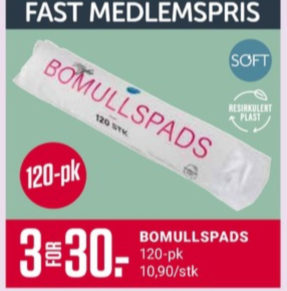 Europris Soft bomullspads tilbud
