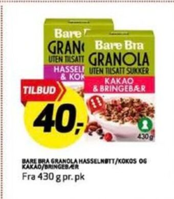 Bunnpris Bare bra granola tilbud