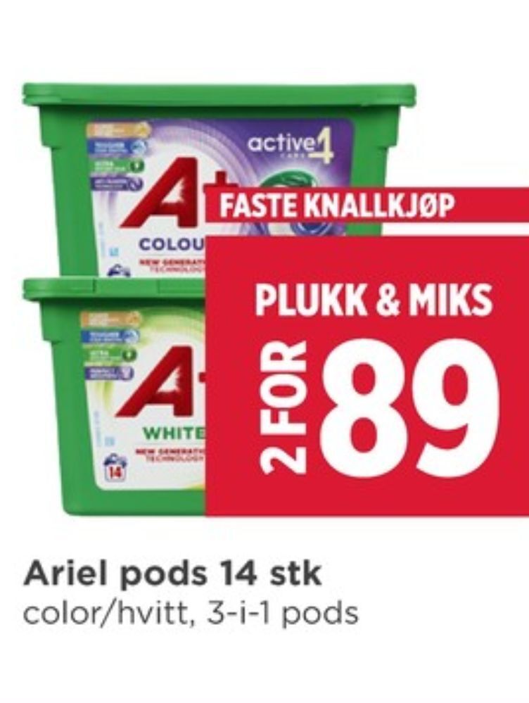 Meny A+ vaskemiddel-tabs tilbud