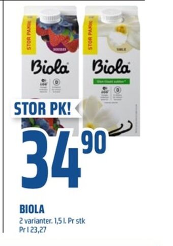 Coop Obs Biola syrnet melk tilbud