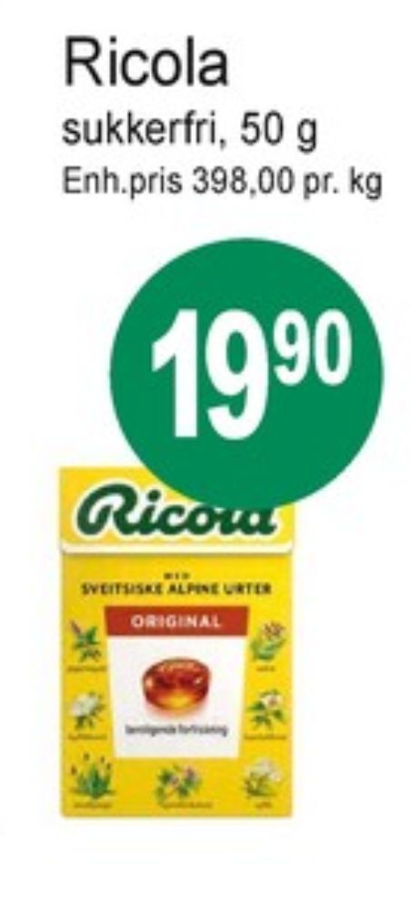 Joker Ricola pastiller tilbud