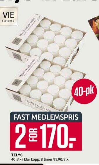 Europris Vie selected telys tilbud