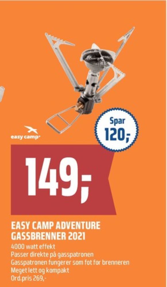 Coop Obs Easy camp gassbrenner tilbud