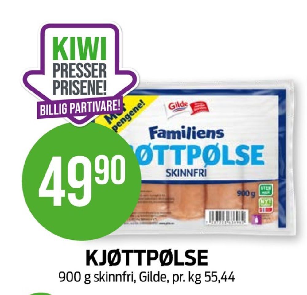 Kiwi Gilde kjøttpølser tilbud