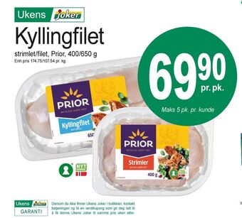 Joker Prior kyllingfilet tilbud