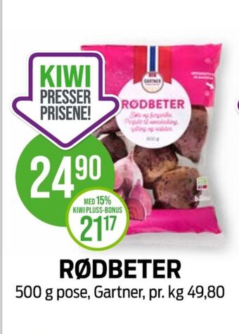 Kiwi Gartner rødbeter tilbud