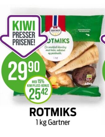 Kiwi Gartner rotgrønnsaker tilbud