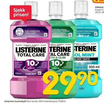 Rusta Listerine munnskyll tilbud