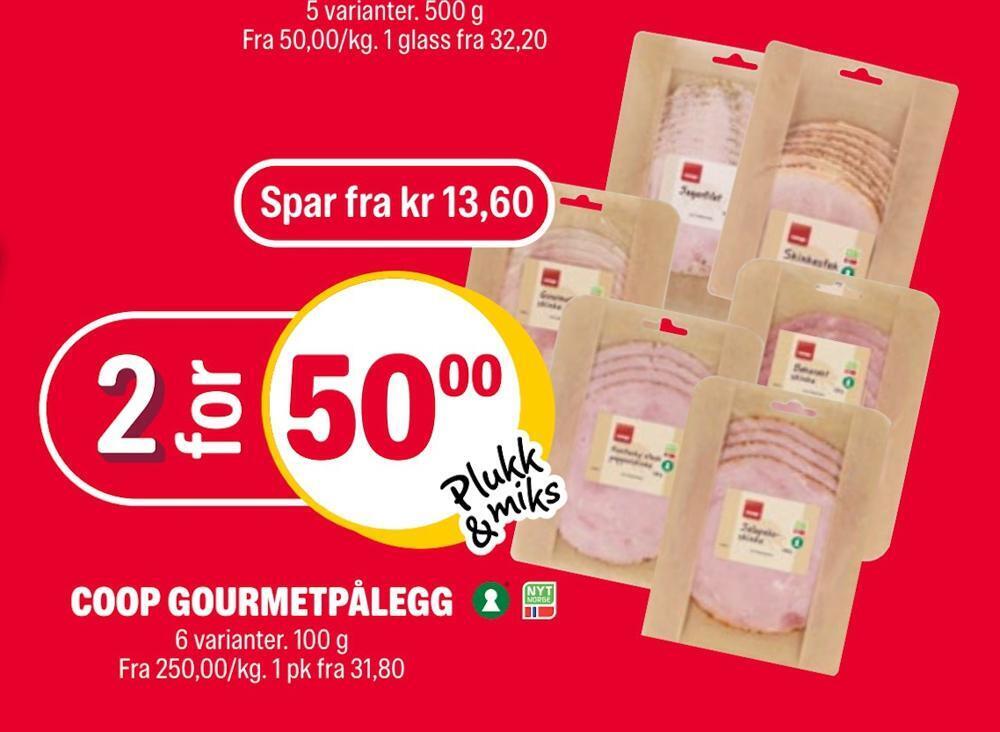Coop Extra Coop gourmetpålegg tilbud