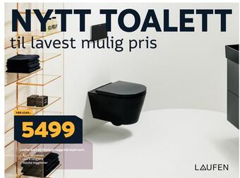 Megaflis Laufen kartell rimless veggskål matt sort tilbud