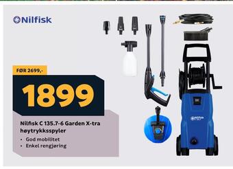 Megaflis Nilfisk c 135,7-6 garden x-tra høytrykksspyler tilbud