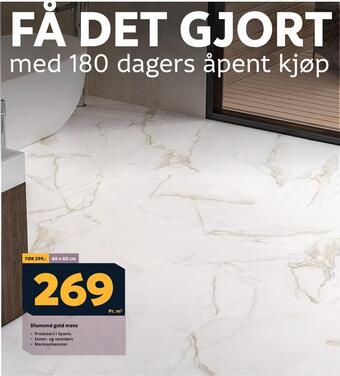 Megaflis Diamond gold mate tilbud