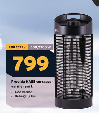Megaflis Provida ha55 terrassevarmer sort tilbud