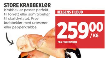 Meny STORE KRABBEKLØR tilbud