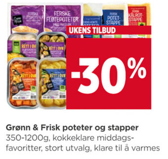 Meny Grønn & Frisk poteter og stapper tilbud