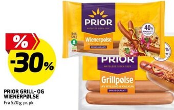 Bunnpris PRIOR GRILL- OG WIENERPØLSE tilbud