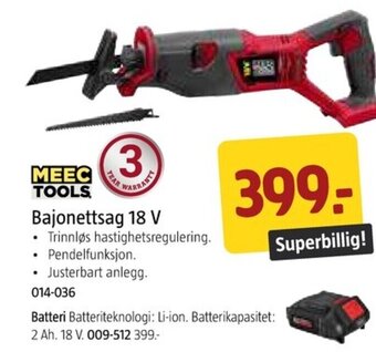 Jula Bajonettsag 18 V tilbud