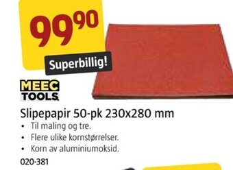Jula MEEC TOOLS Slipepapir 50-pk 230x280 mm tilbud