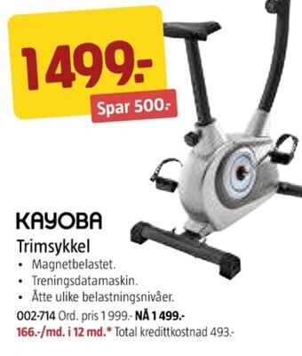 Jula KAYOBA Trimsykkel tilbud