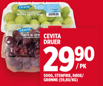 Meny CEVITA DRUER tilbud